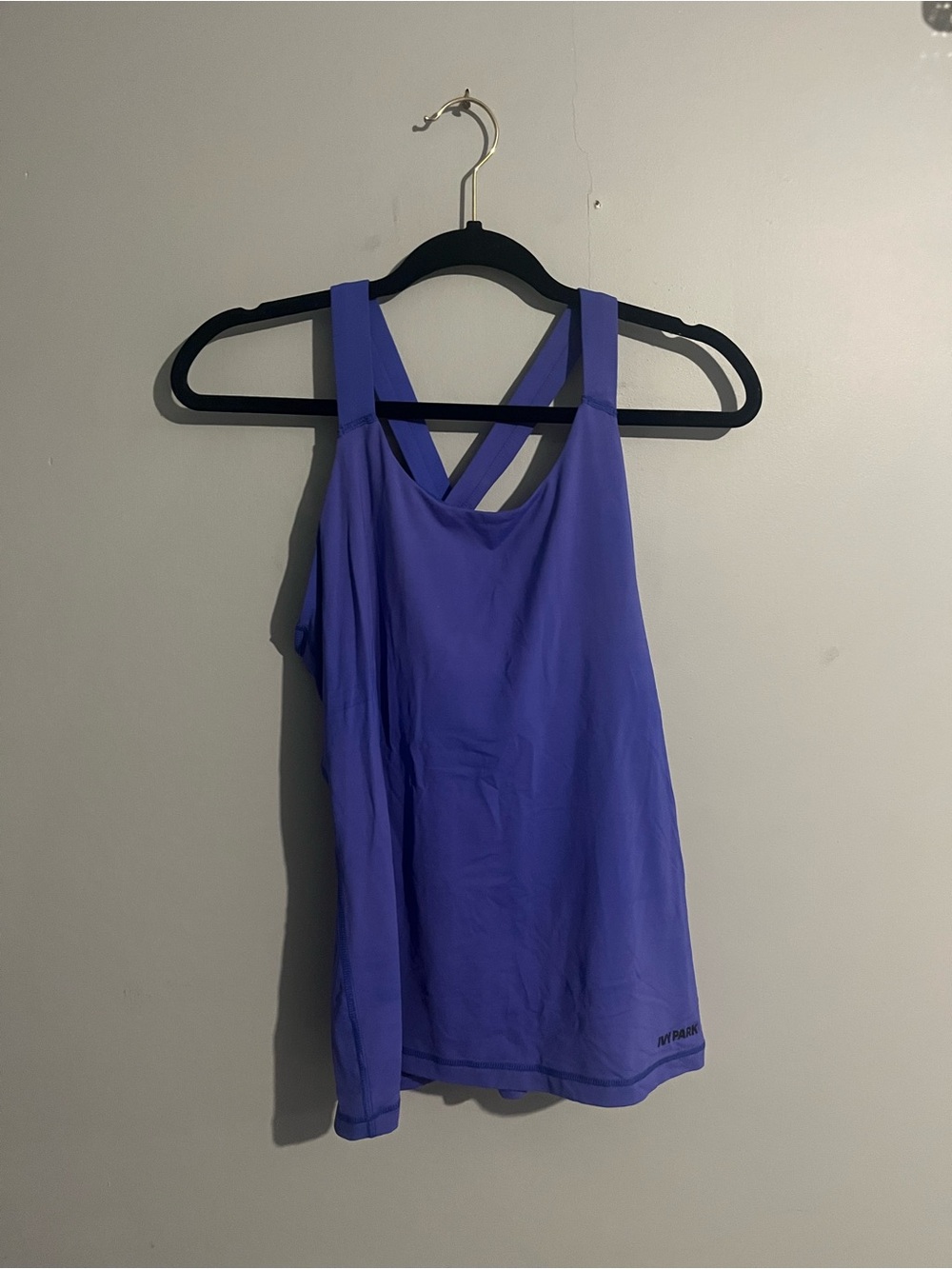 IVY PARK Blue-Purple Cross-Back Tank Top size large athleisure athletic